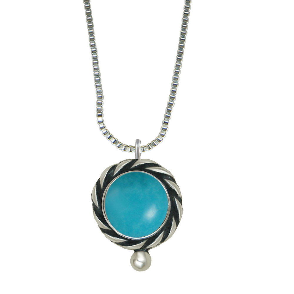 Sterling Silver Little Turquoise Pendant Necklace